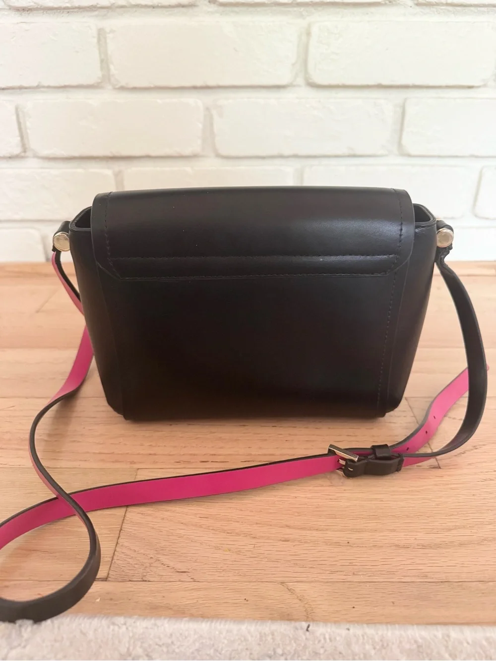 Kate Spade Black Crossbody with Pink Strap Accent ***